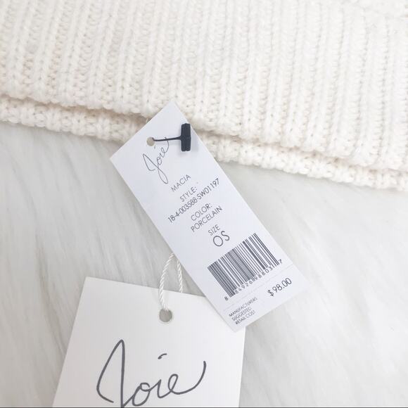 JOIE Pom Pom Cable Knit Beanie Hat - Picture 7 of 7